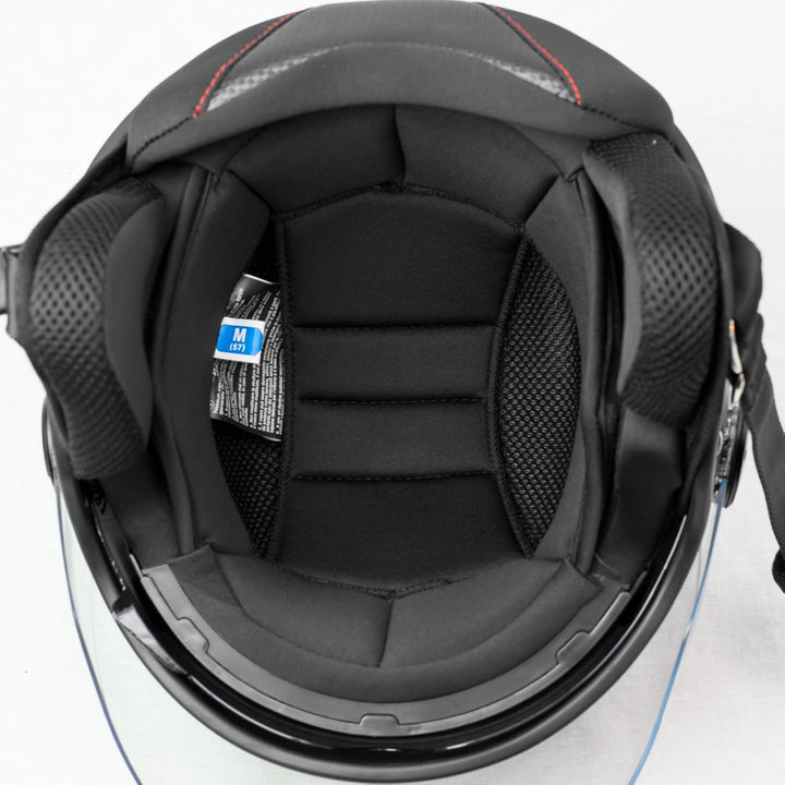 A-Pro Motorradhelm Motorrad Roller Jet Helm Innensonnenblende Viser Schwarz Matt XS, 53-54 cm ( XS)