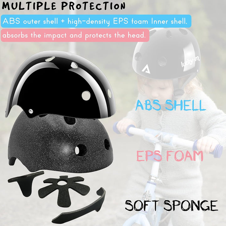 Verstellbarer Kinderhelm mit Knieschützern, Ellbogenschützern und Handgelenkschützern, 7-in-1-Schutz