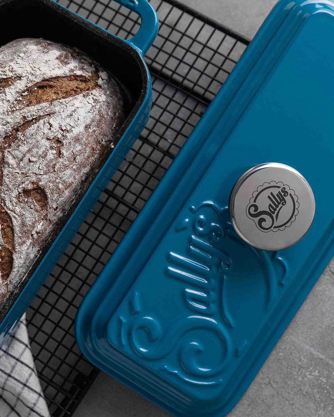 Sallys Gusseisen Brot- Backform Baba (Petrol), Petrol