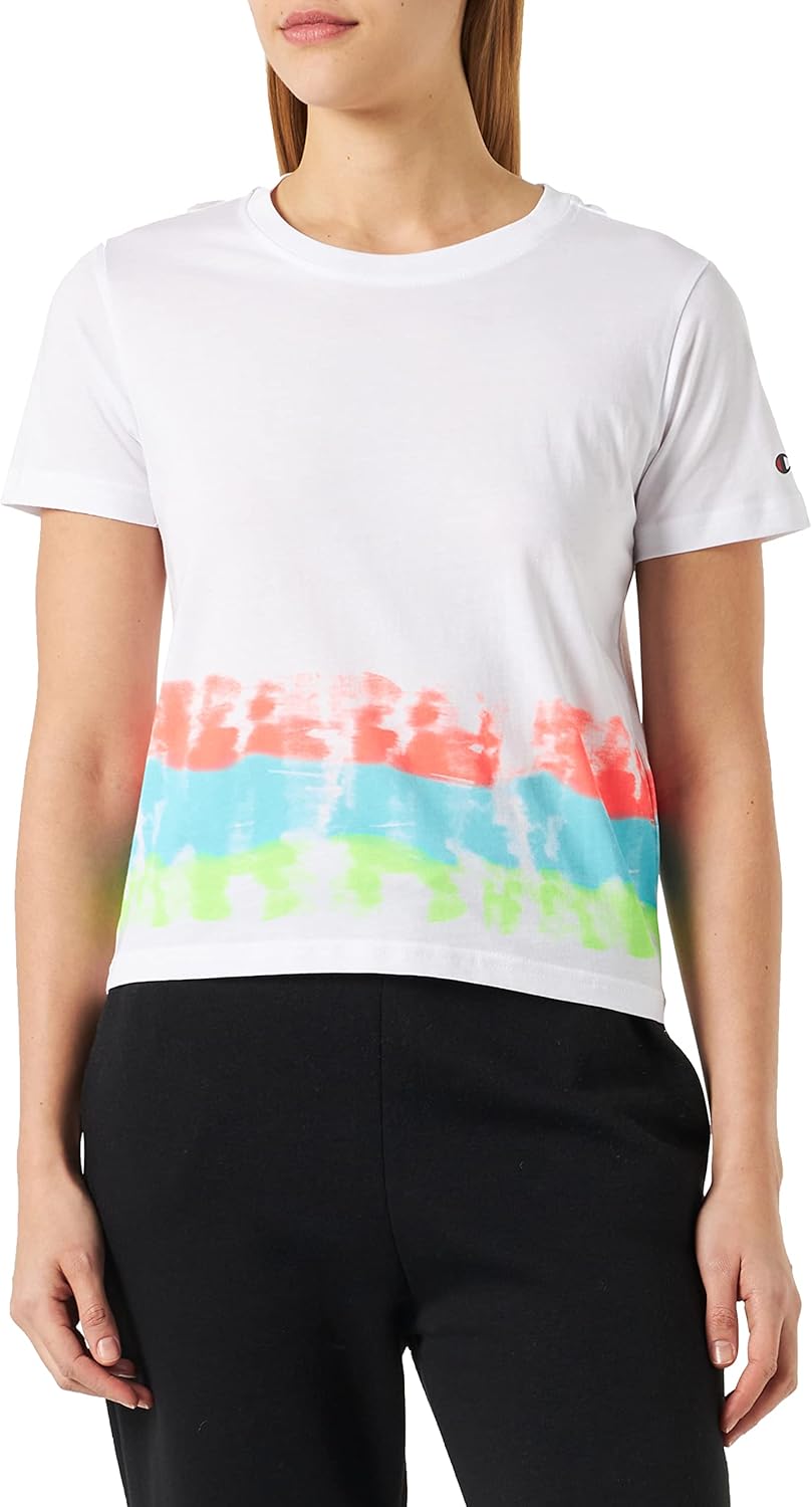 Champion Damen Legacy Color Ground Croptop S/S T-Shirt M Weiss, M Weiss