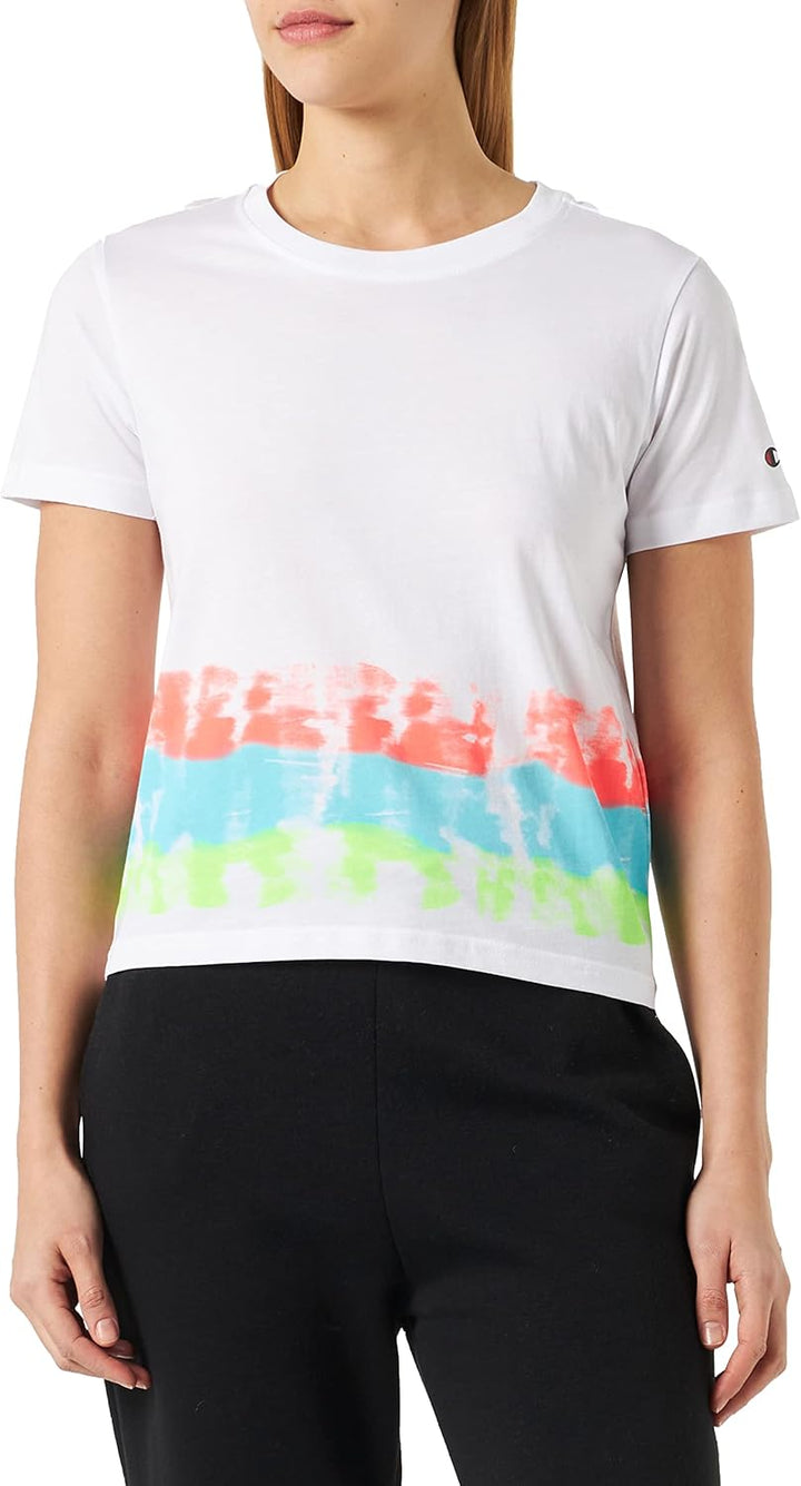 Champion Damen Legacy Color Ground Croptop S/S T-Shirt M Weiss, M Weiss