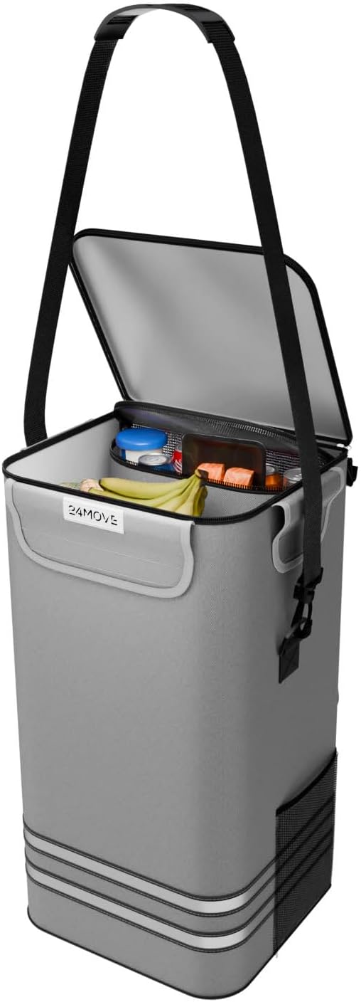 24MOVE® Einkaufstrolley Vehlo klappbar mit 55L inkl. Kühlfach, Faltbarer 3in1 Trolley - Sackkarre un