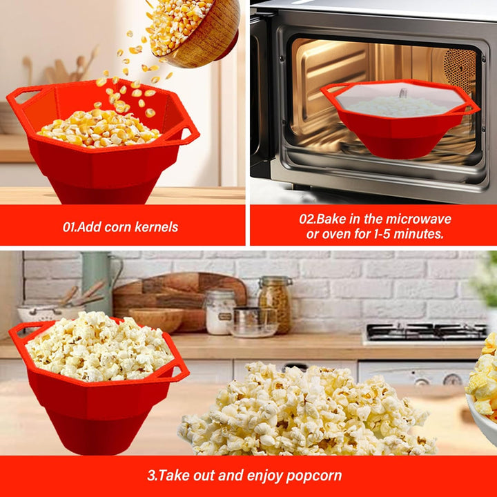 Mikrowelle Popcornschale, zusammenklappbares sicheres Silikon-Popper-Popper-Mikrowelle, hitzebeständ