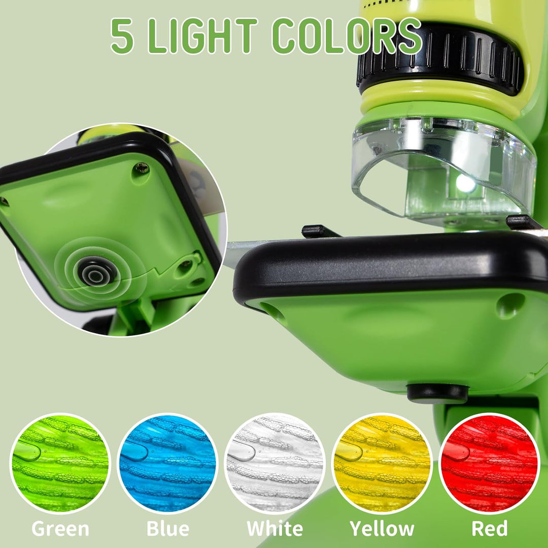 Todeco Mikroskop für Kinder, 50x-250x Taschenmikroskop, Benchtop Handmikroskop 2-in-1 mit Einstellba