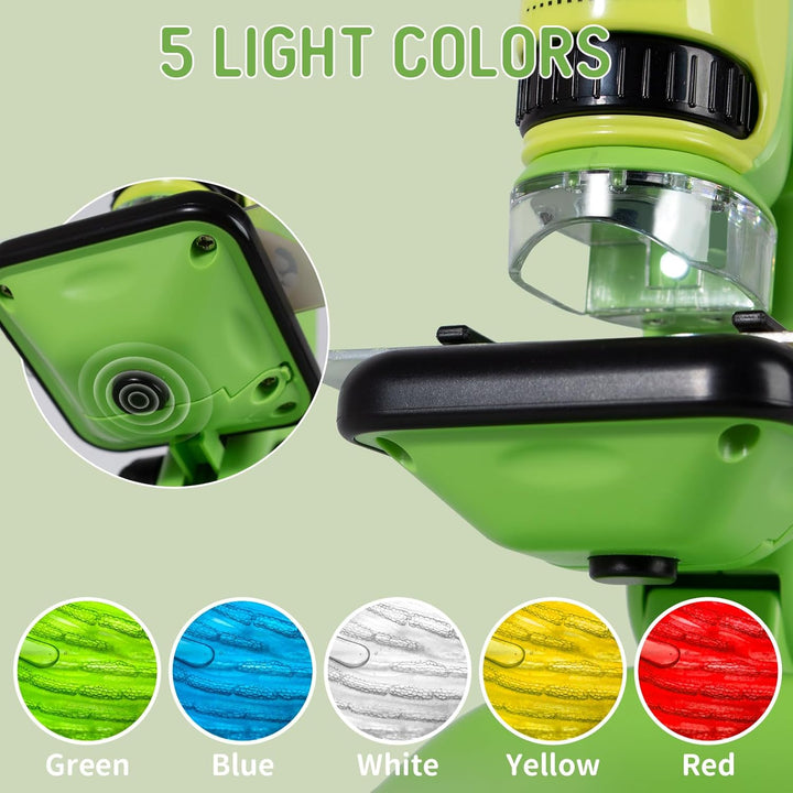 Todeco Mikroskop für Kinder, 50x-250x Taschenmikroskop, Benchtop Handmikroskop 2-in-1 mit Einstellba