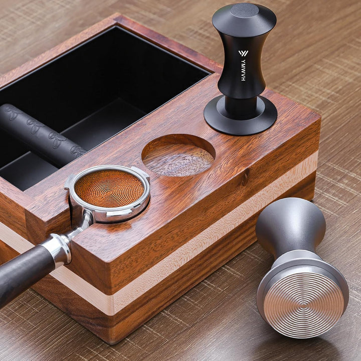 Espresso Tamper 58,3mm, YMWVH Kaffee Tampers Kaffeestampfer mit Doppelfeder Auto-Rücksprung, 30lb Ko