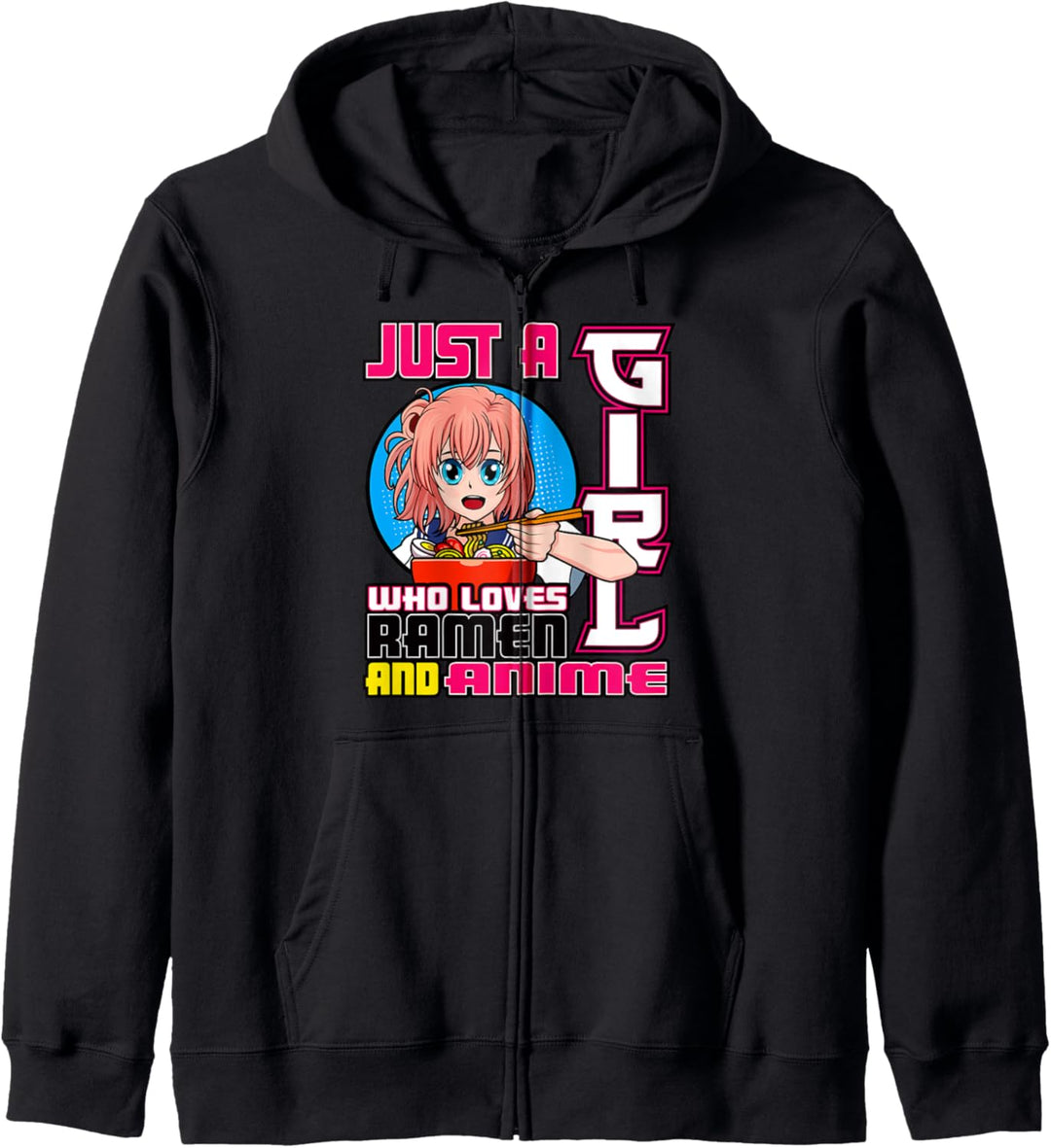 Anime Shirts für Teenager-Mädchen Just A Girl Who Loves Ramen Anime Kapuzenjacke