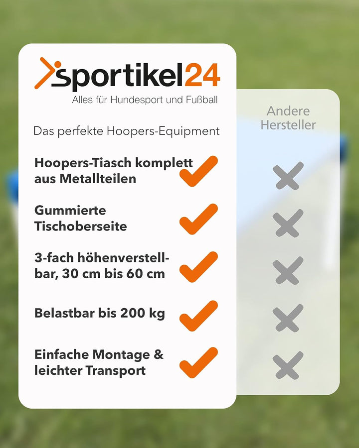 Agility-Tisch für Hunde – FCI-konform &amp; höhenverstellbar – rutschsicher &amp; robust – 90×90cm – blau
