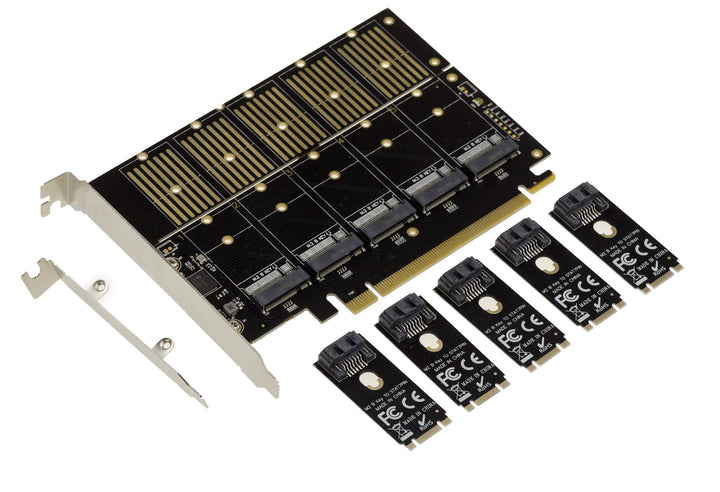 KALEA-INFORMATIQUE PCIe 3.1 x16 Controller-Karte für 5 M2 SSDs (M.2 NGFF B Key oder B+M Key SATA) od