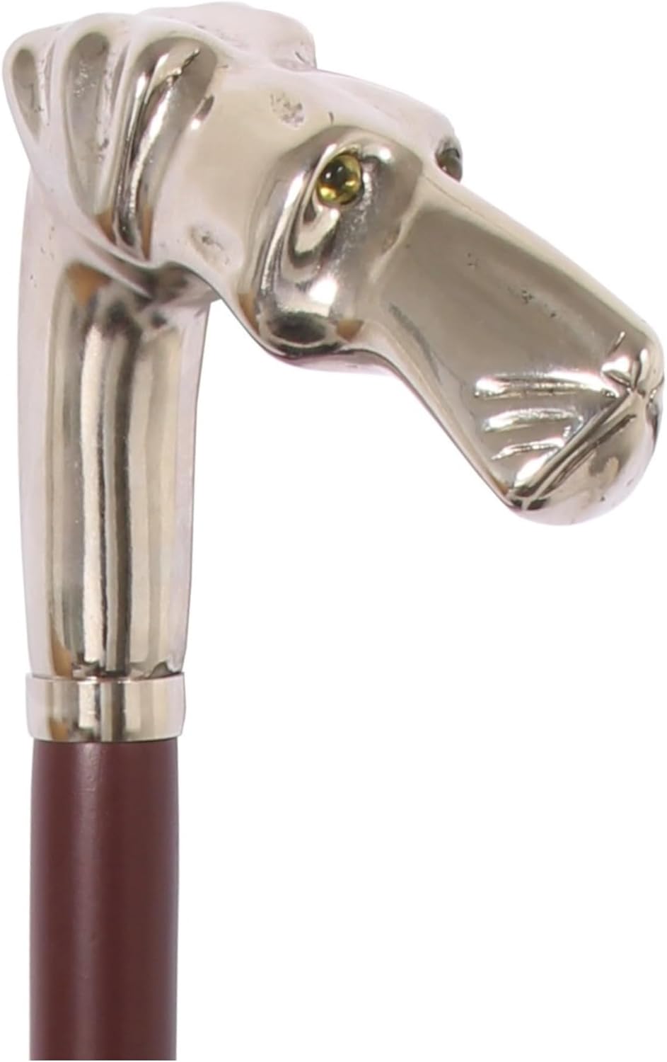 DELFA Design Schuhanzieher Schuhlöffel 70 cm mit Hundekopf als Griff - brauner Holzschaft mit Schlau