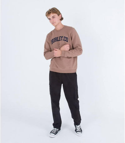 Hurley Herren Applikation Crew Sweatshirt S Taupe, S Taupe