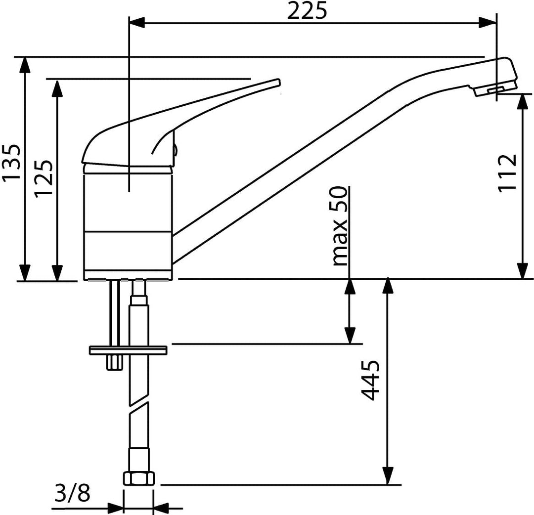 aquaSu® 77120 7 Einhandmischer Soul für Spüle Niederdruck, Küchenspüle Chrom, Soul