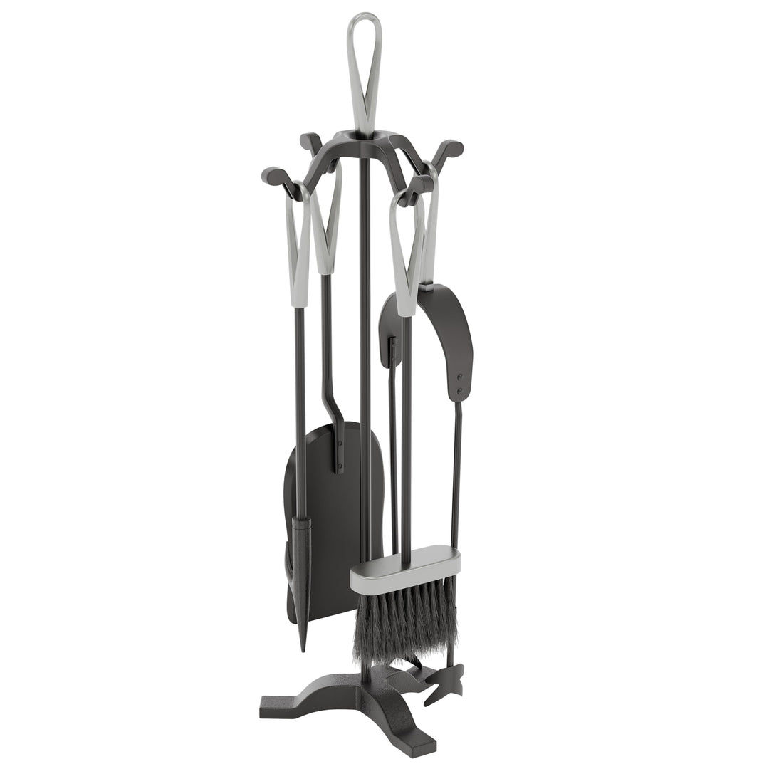 Fire Vida Buxton Begleiter Set, Metall, schwarz/Nickel, 5-teilig Black & Nickel, Black & Nickel