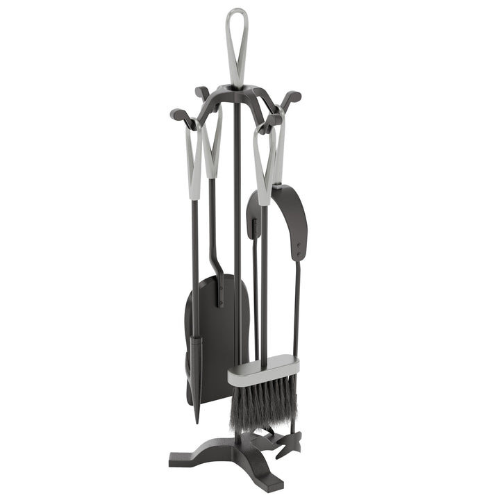 Fire Vida Buxton Begleiter Set, Metall, schwarz/Nickel, 5-teilig Black & Nickel, Black & Nickel