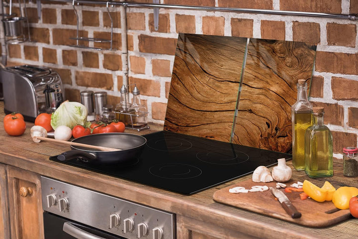 DarHaus Herdabdeckplatten tweiteilig 75x52 cm Ceranfeld Abdeckung Glas Spritzschutz Abdeckplatte Gla