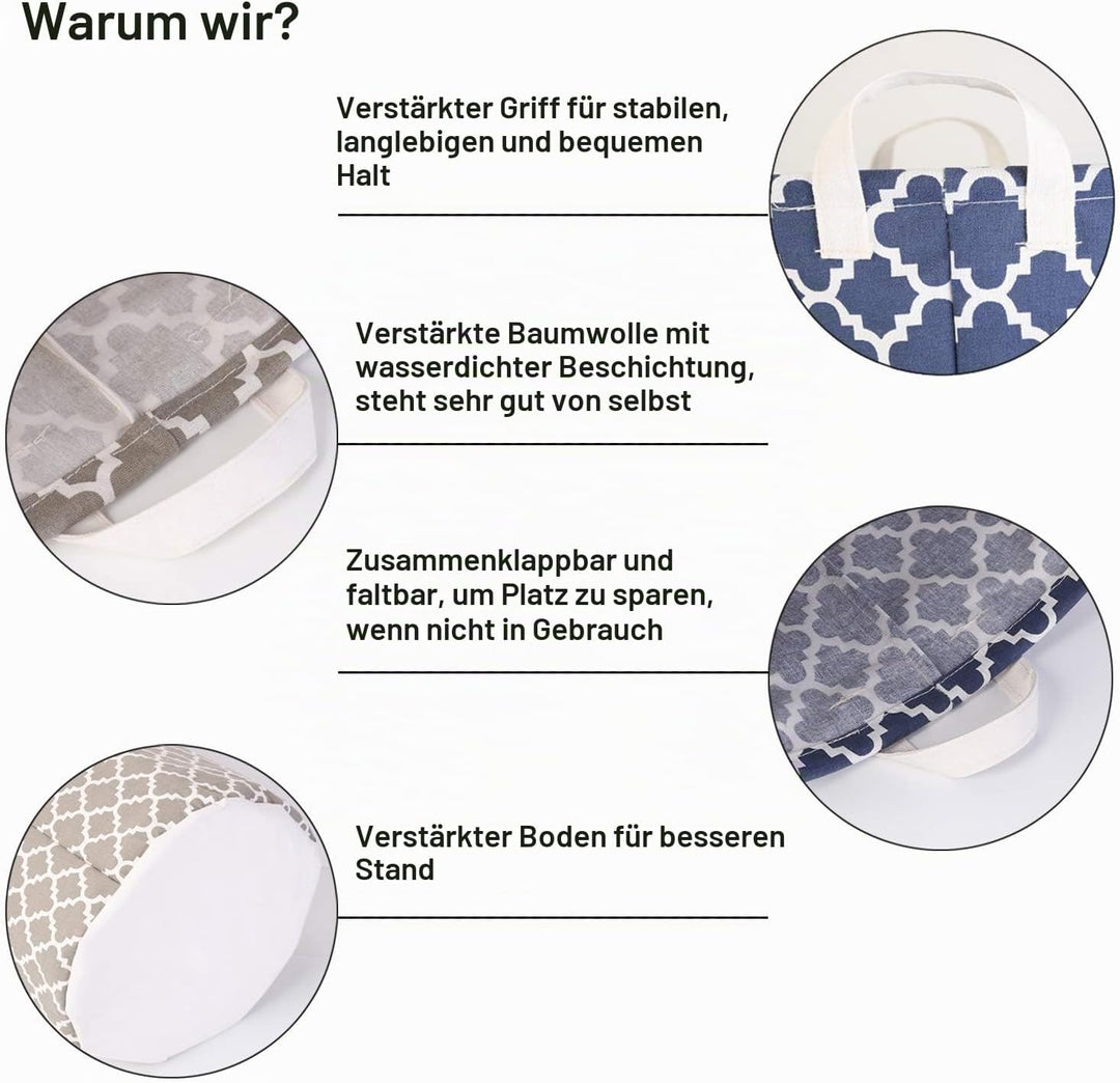 LessMo 2STK 17.7" Kordelzug Wäschekorb Lagerung Sorter, zusammenklappbare Pop-Up Wäschekörbe, Wasser