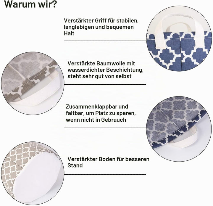 LessMo 2STK 17.7" Kordelzug Wäschekorb Lagerung Sorter, zusammenklappbare Pop-Up Wäschekörbe, Wasser