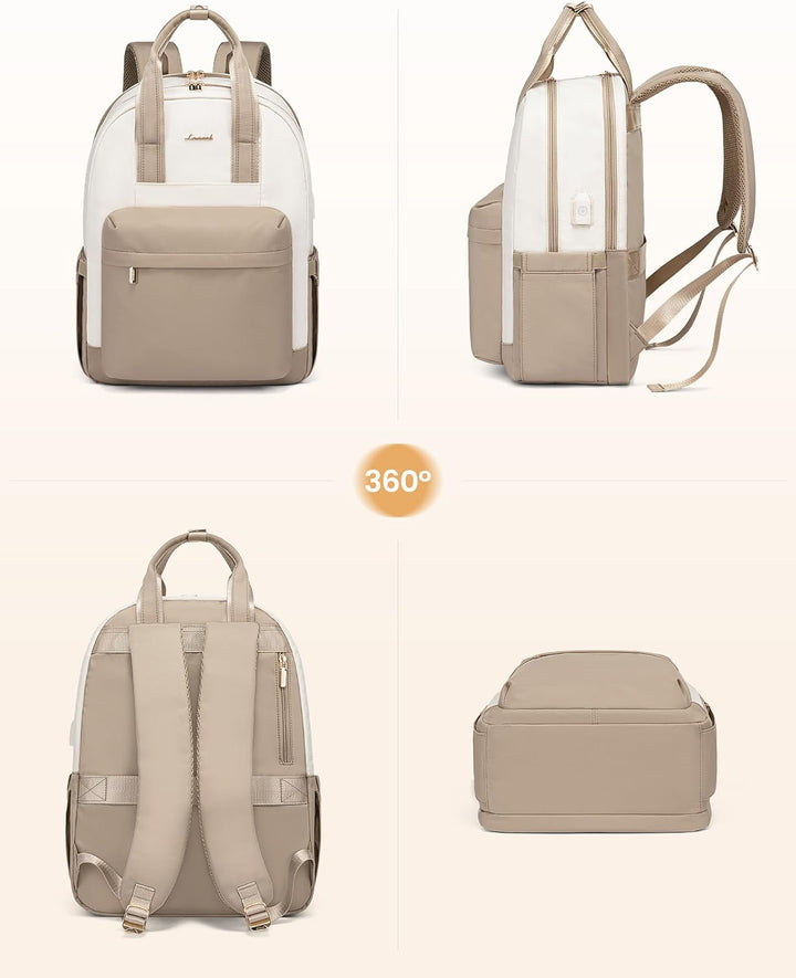 LOVEVOOK Rucksack Damen, 15,6 Zoll Laptop Schulrucksack Mädchen mit Laptopfach, Wasserdicht Tagesruc