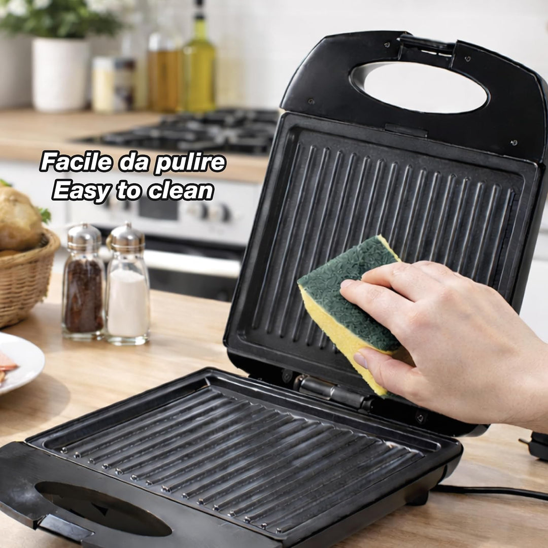 BEPER P101TOS040 Elektrischer Toaster für 4 Scheiben „Family Grill“, Toast- und Sandwich-Grillplatte