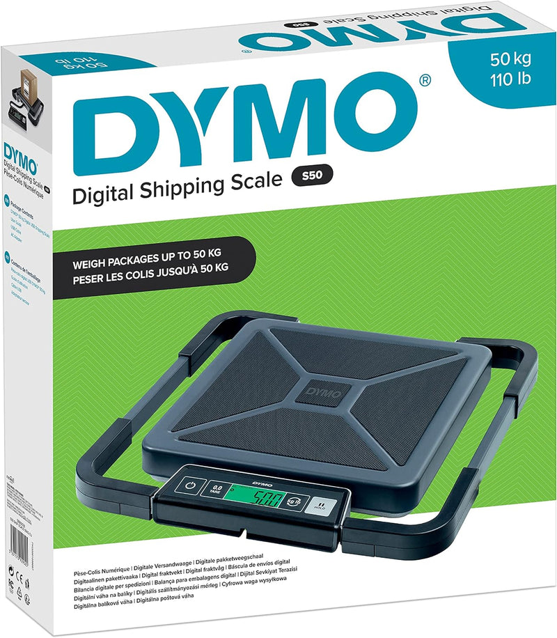 DYMO S50 Paketwaage Tragbare Digital | 50 kg | Briefwaage mit LCD-Bildschirm | USB oder AAA Batterie