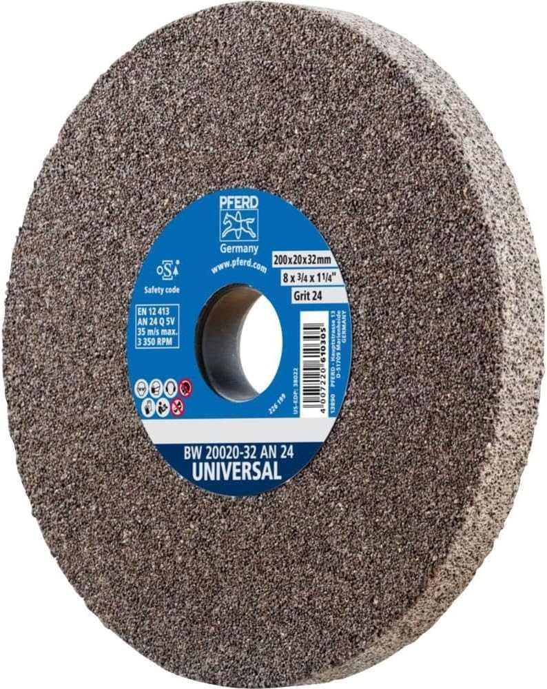 PFERD Schleifbockscheibe UNIVERSAL, 200x20x32mm, A24, 39008418 – Harte Schleifscheibe für universell