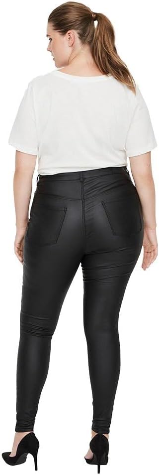 ONLY & SONS Damen Vmclora Hr Ss Coat Pants - K Curve Noos 46W / 32L Black/Detail:coated, 46W / 32L B