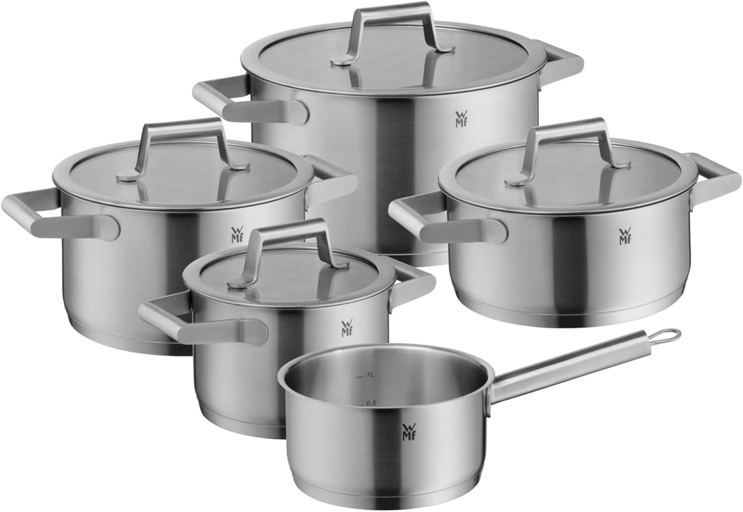 WMF Comfort Line Topfset Induktion 5-teilig, Kochtopf Set mit Glasdeckel, Cromargan Edelstahl mattie