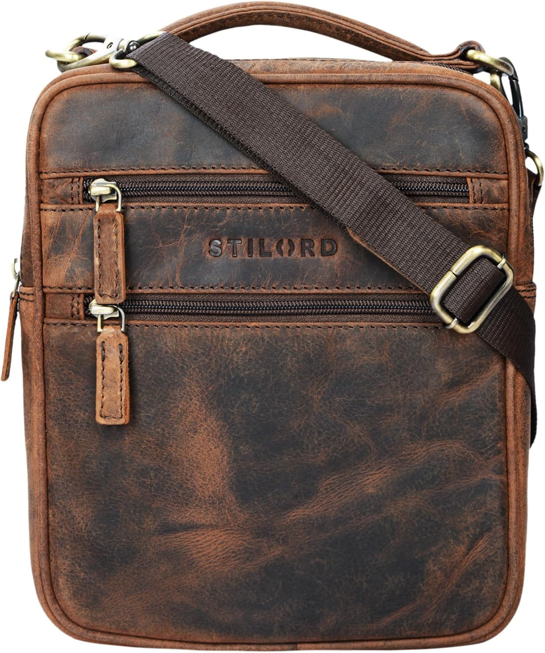 STILORD 'Mats' Herren Handtasche Leder Vintage kleine Messenger Bag mit Tragegriff Tablettasche für