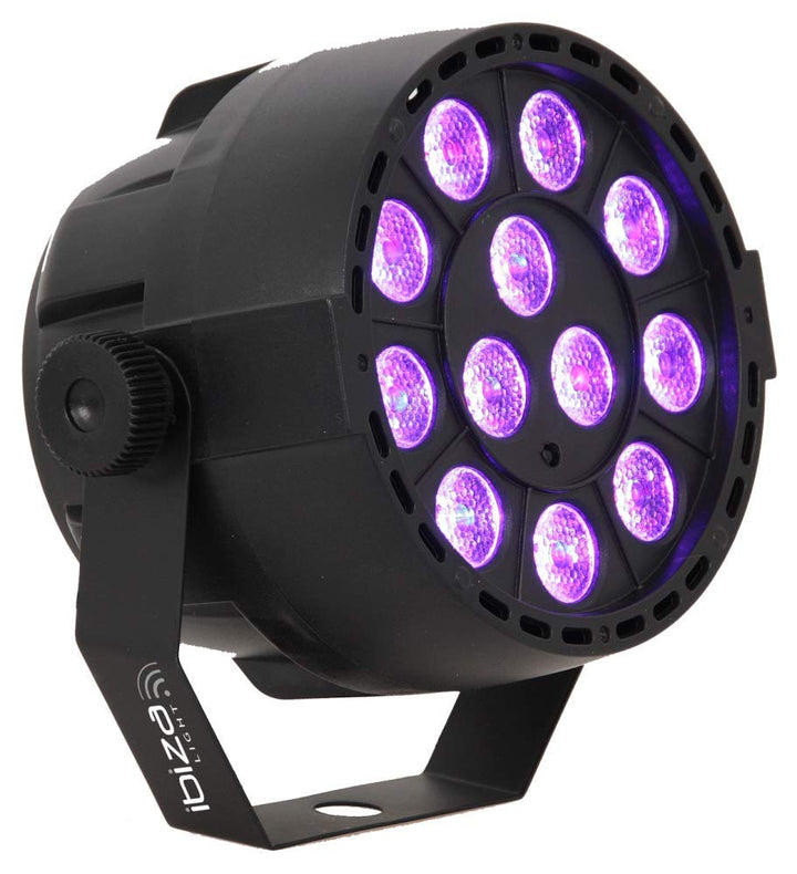 IBIZA PAR-MINI-UV SCHWARZLICHT LED PAR SCHEINWERFER 12x2 WATT UV Spot Neon Effekt Effektscheinwerfer