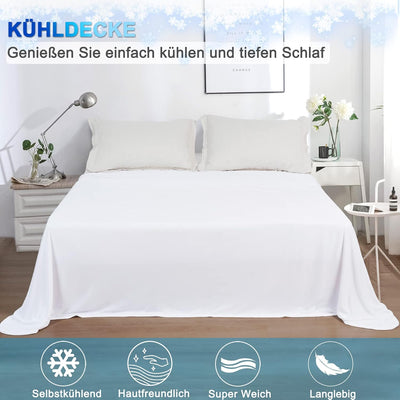PHF Kühldecke 230x270cm, Selbstkühlende Sommer Decke Arc-Chill Q-Max>0.4, Schweissabsorbierende und