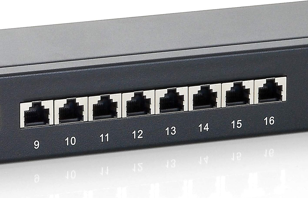 Equip Patchpanel 16x RJ45 Cat6 19" 1HE schwarz 16 Ports Schwarz, 16 Ports Schwarz