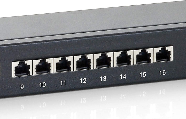 Equip Patchpanel 16x RJ45 Cat6 19" 1HE schwarz 16 Ports Schwarz, 16 Ports Schwarz