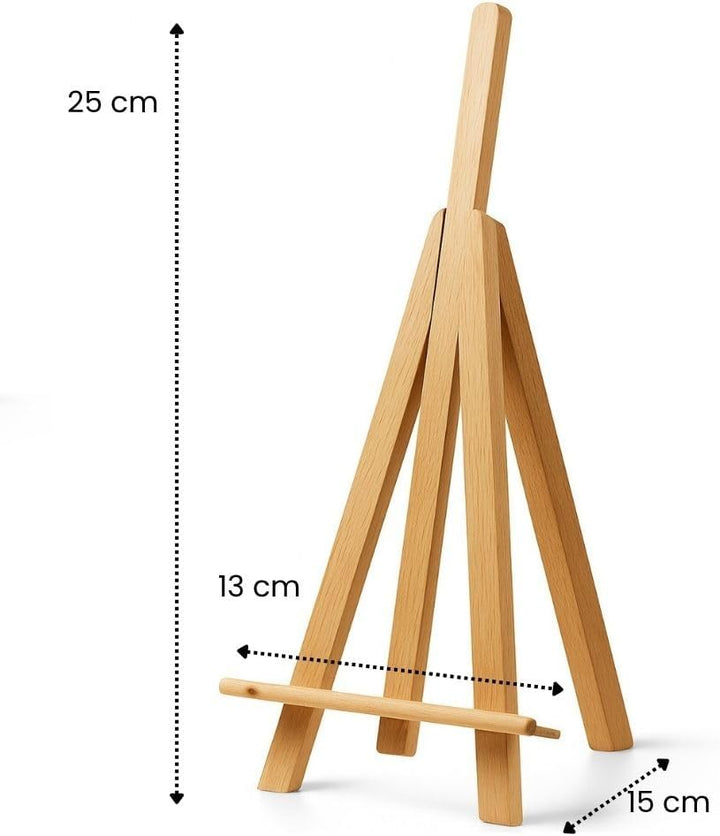 Mini Staffelei Holz 25 cm – 5er Set – Kleine Tischstaffelei &amp; Kartenhalter – Ideal für Fotos, Bilder