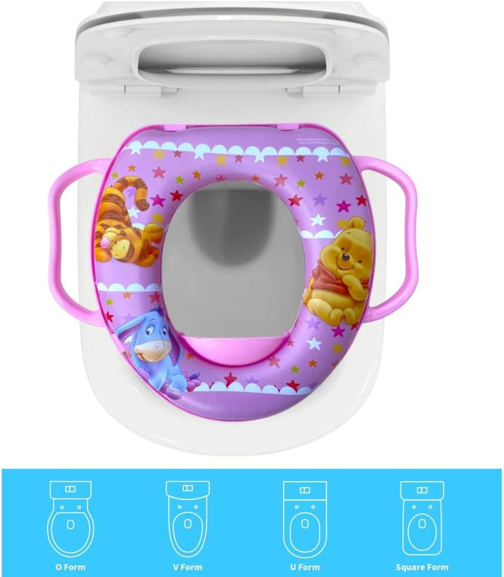 CARTOON Disney Winnie Puuh Toilettensitz für Mädchen mit rosa Griffen, 35 x 30 x 7 cm Winnie Puuh, R