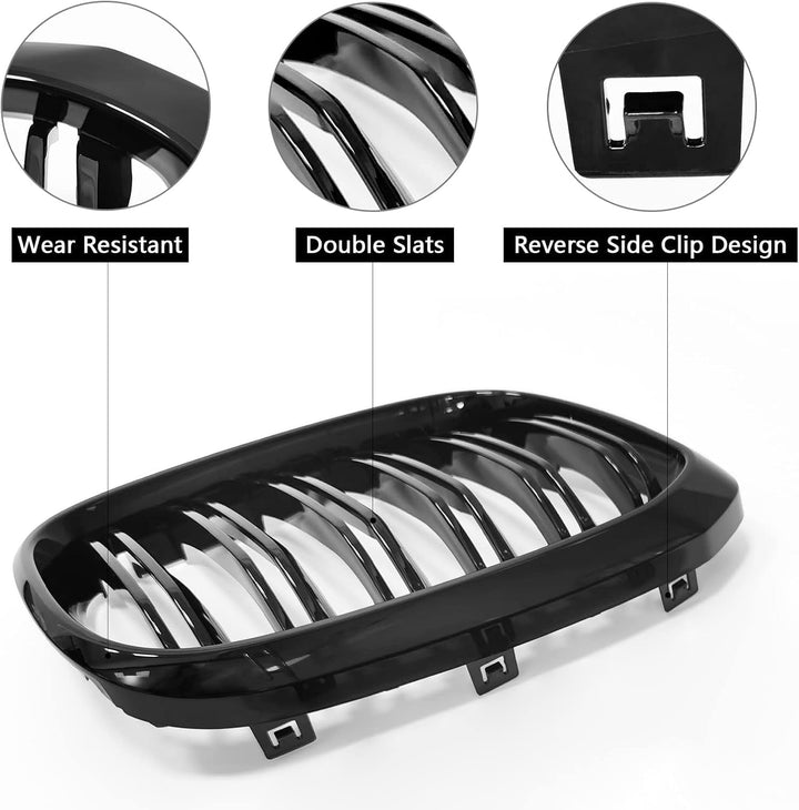 Gangying G01 Nieren Schwarz,Kühlergrill für BMW X3 G01 2018-2021 X4 G02 2019-2021 X3 Grill x4 Grill