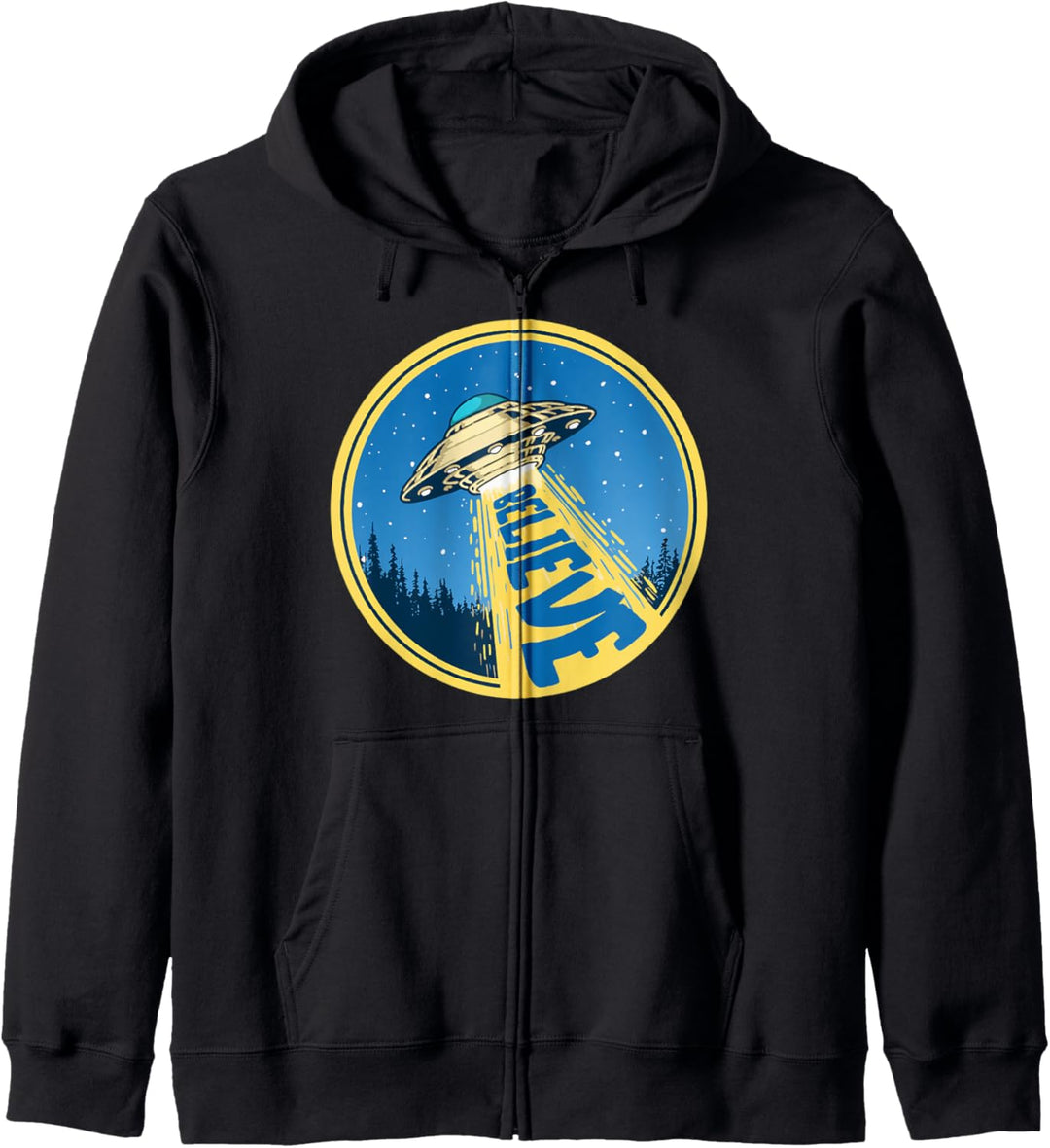 Believe! Vintage Funny UFO Flying Saucer Abduction Kapuzenjacke
