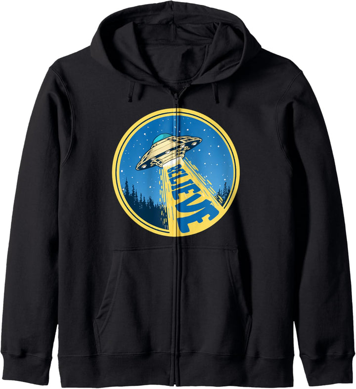 Believe! Vintage Funny UFO Flying Saucer Abduction Kapuzenjacke