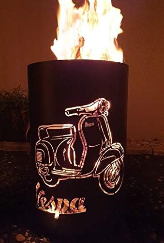 TiKo-Design® Feuertonne Feuerkorb mit Roller Motiv