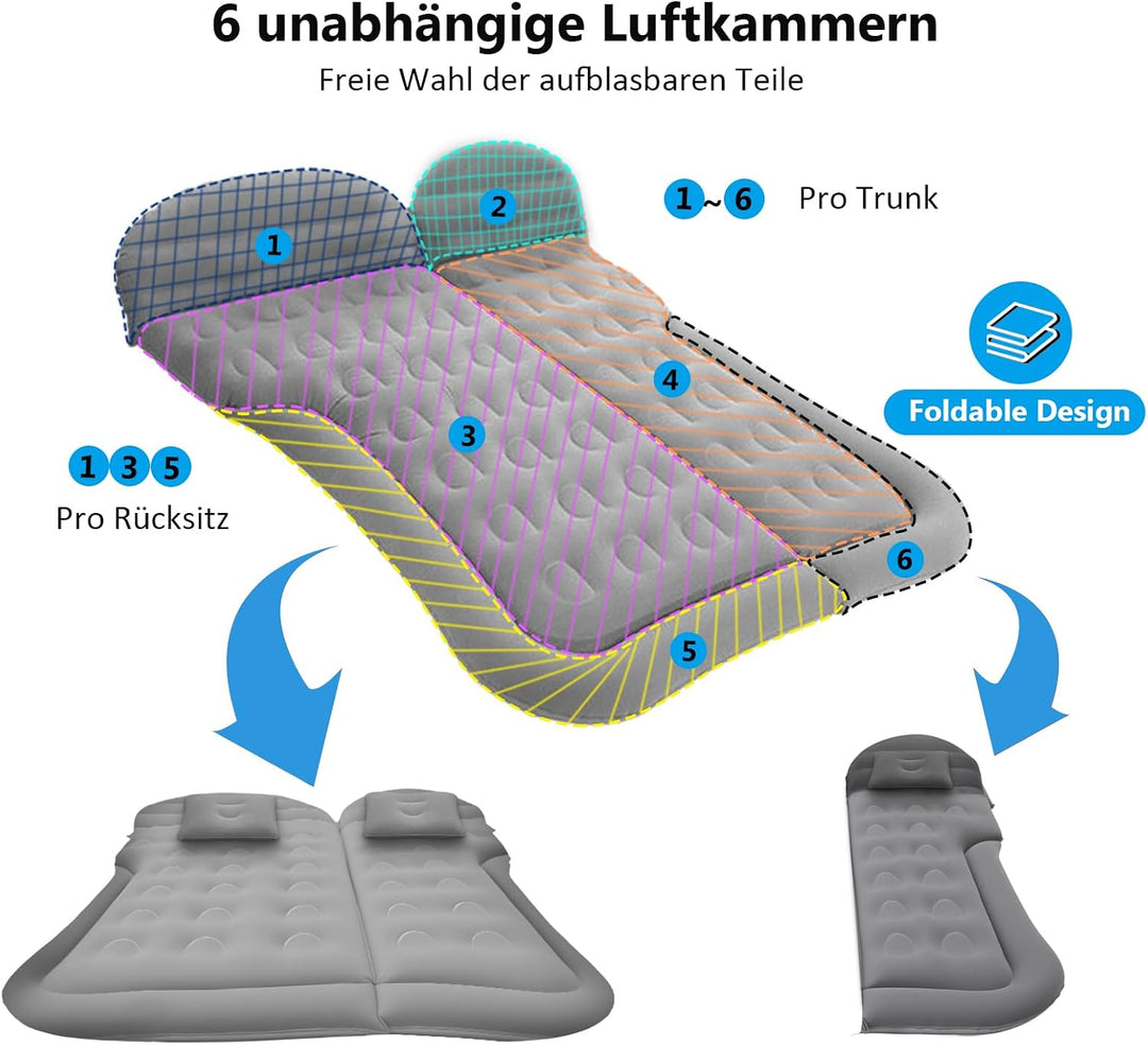 SUV Auto Matratze Luftmatratze, Aufblasbare Auto Luftmatratze für Kofferraum & Rückbank, Luftbett Au