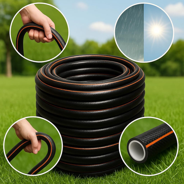 NAKA Carbon Gartenschlauch 4-lagig Flexibel Wasserschlauch Flexibler 3/4-Zoll-Schlauch 50m