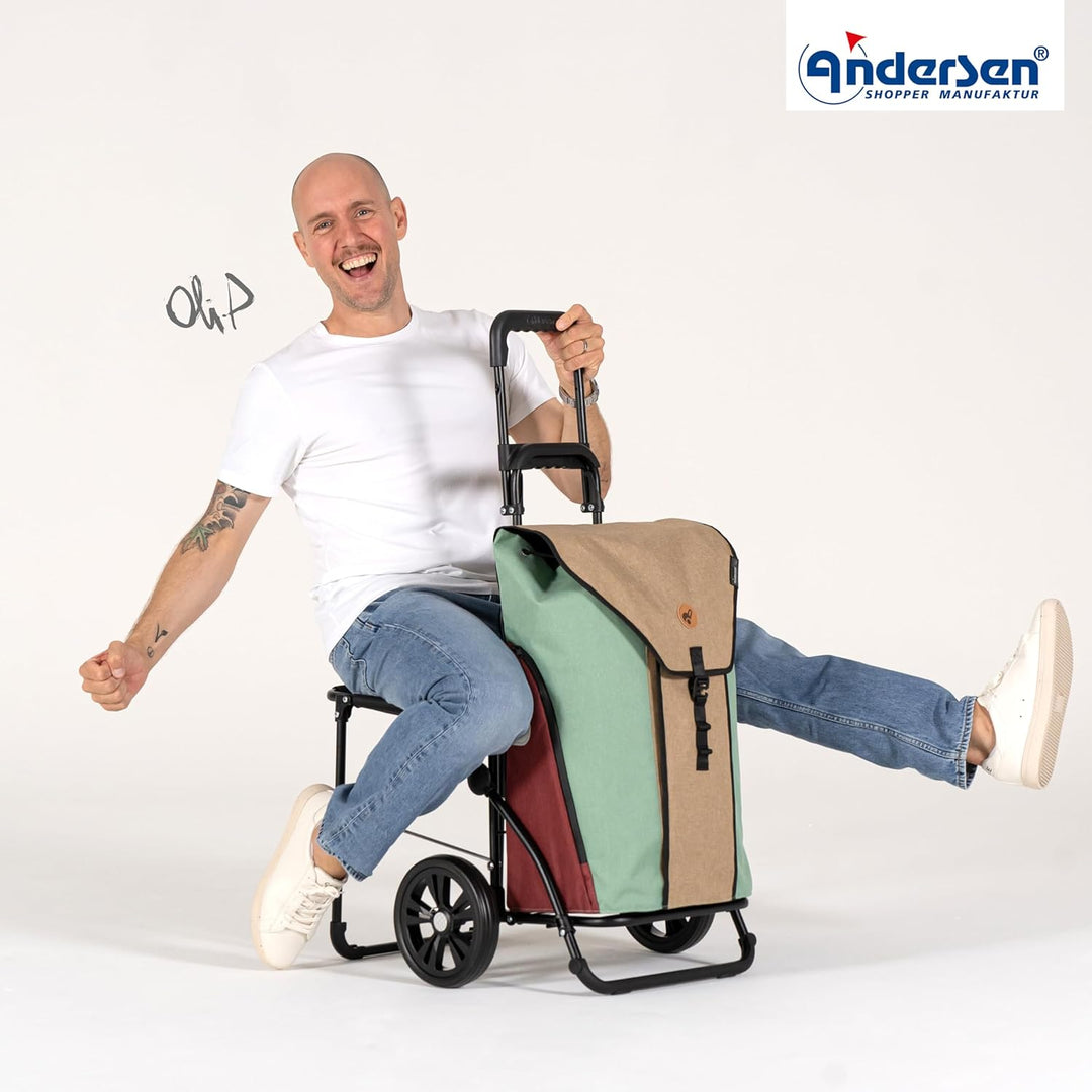 ANDERSEN Einkaufstrolley - Komfort Shopper Oli.P 2.0 beige 50 L Einkaufswagen, hochwertig, Shopping,