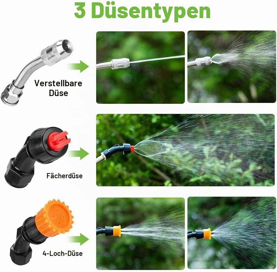 Sprühstab-Ersatz,72cm Verstellbarer Ersatz-Universal-Sprühstab mit 3 Düsentypen,Garten Giessstab Met