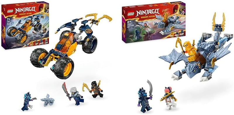 LEGO NINJAGO Arins Ninja-Geländebuggy, Ninja-Spielzeug mit Auto, Drache und 4 Mini-Figuren & NINJAGO