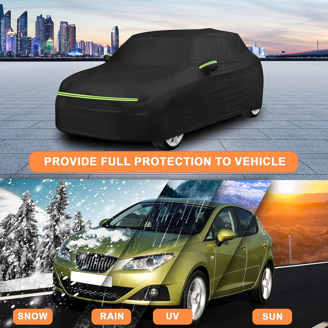 Autoabdeckung Passend für SEAT Ibiza 2008-2024, wasserdichte Vollgarage Autoplane mit Reissverschlus