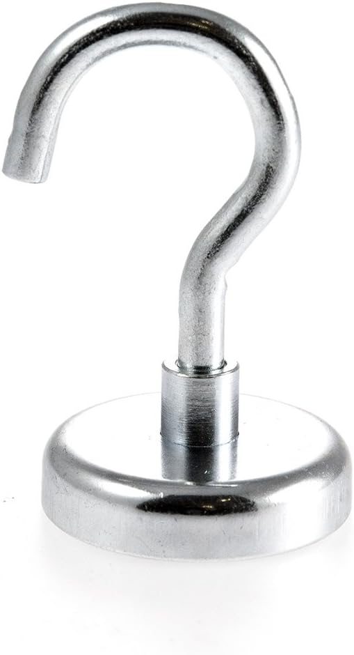 Magnetastico® | 2 Stück Neodym N35 Magnethaken 48 mm Ø | Haftkraft 81.0 Kilogramm | Wandhaken, Decke