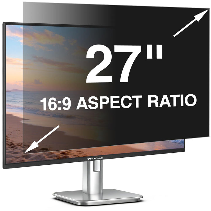 Blickschutzfolie für 27 Zoll 16:9 (59.8 x 33.7 cm) Monitor | Blaulichtfilter, Blendschutz, Abnehmbar