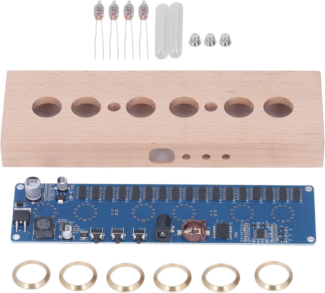 Nixie-Röhrenuhr-Bausatz – Mehrfarbiges 2/24-Stunden-IN14-Röhrenuhr-Montageset, Komplette Nixie-Röhre