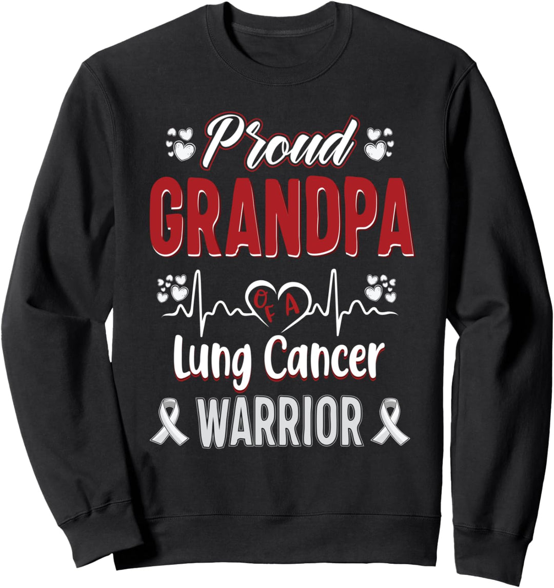 stolzer Opa Lungenkrebs-Krieger Bewusstseinsband weiss Sweatshirt