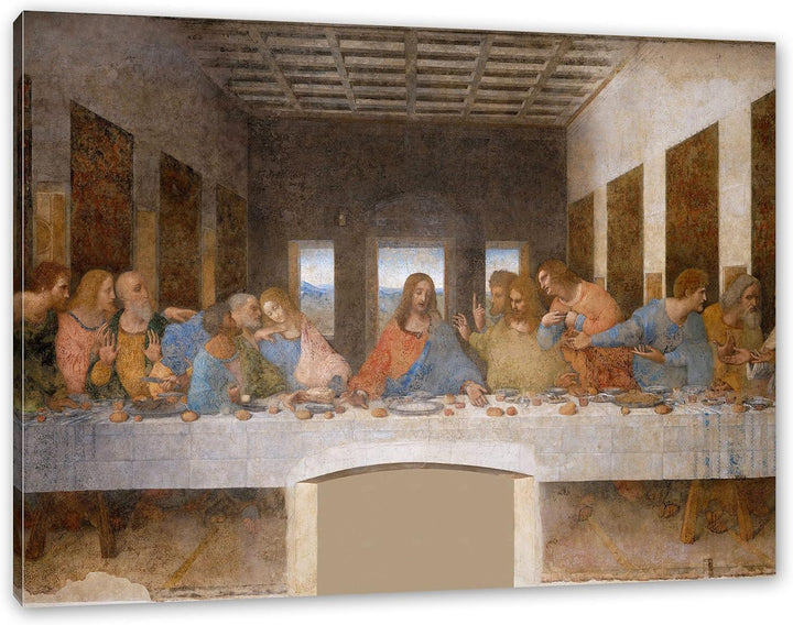 Leonardo da Vinci - Das letzte Abendmahl als Leinwandbild / Grösse: 100x70 cm / Wandbild / Kunstdruc