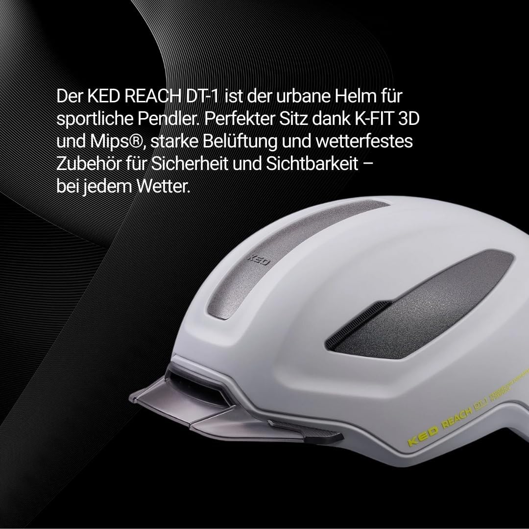 KED Fahrradhelm Reach DT-1 MIPS für Alltag und Commuter Grey Matt M (54-58 cm), Grey Matt M (54-58 c